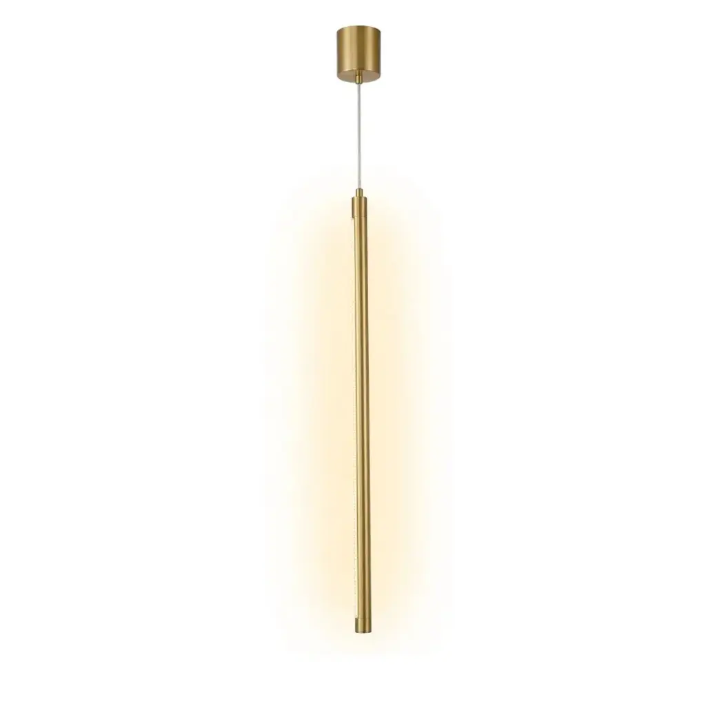 suspension LED Line design fin en aluminium doré
