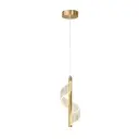 Suspension LED en métal doré ombrée acrylique spirale blanc 