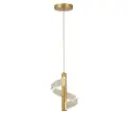 Suspension LED en métal doré ombrée acrylique spirale blanc 