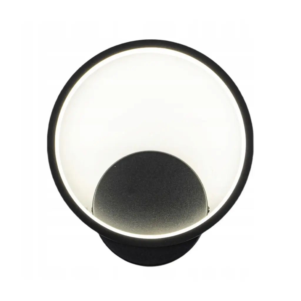 Applique murale LED Sigma ronde noir éclairage tricolore