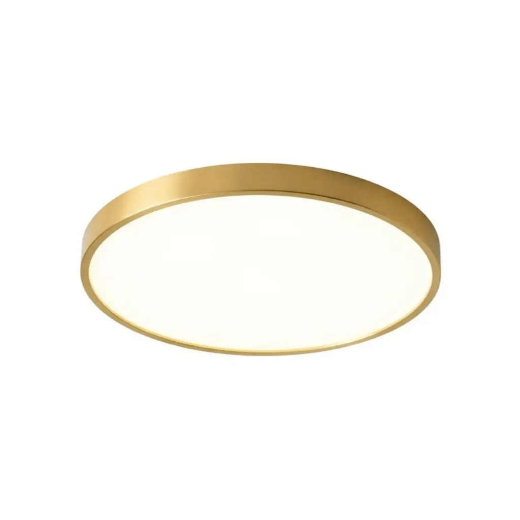 Plafonnier Hadon rond en métal doré éclairage tricolore Ø30