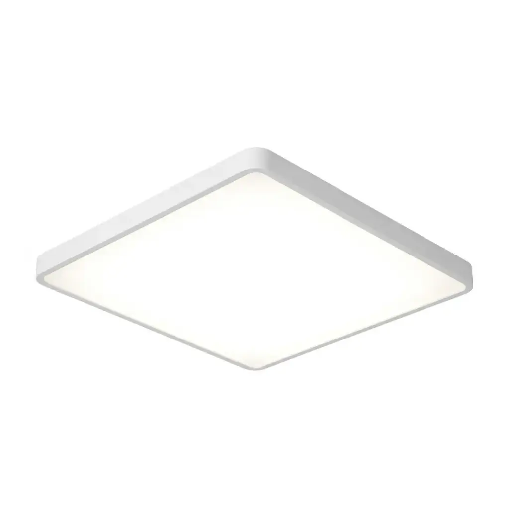 Plafonnier Hadon carré en métal blanc éclairage tricolore Ø50 