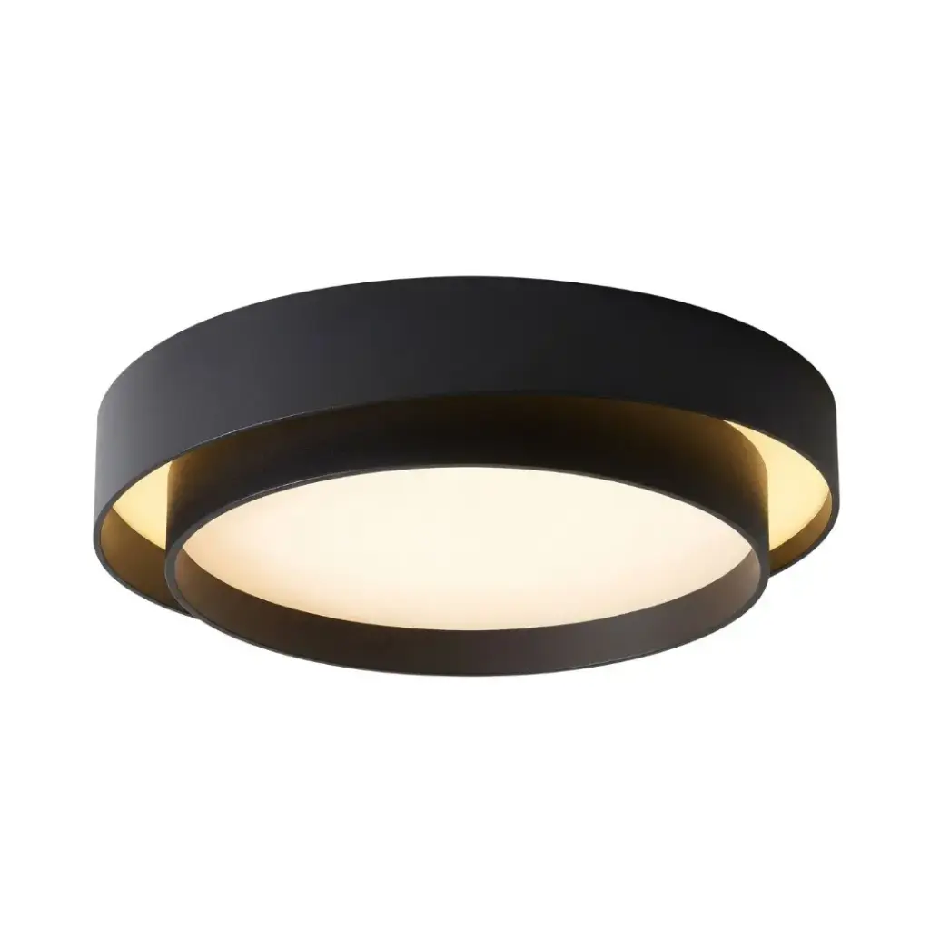 Plafonnier LED nordique en métal noir éclairage tricolore Ø50 