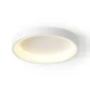 Plafonnier rond LED à diffuseur opaque en métal blanc éclairage tricolore