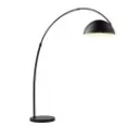 Lampadaire arc Courviro en métal noir avec abat-jour dôme 