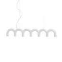 Suspension Hashira forme courbée en métal blanc éclairage tricolore 
