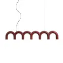 Suspension Hashira forme courbée en métal rouge éclairage tricolore 