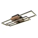 Lustre / plafonnier LED 18W Kendra en métal noir éclairage tricolore