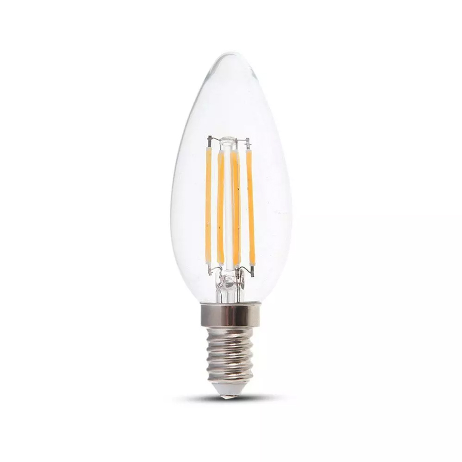 Ampoule LED Filament bougie E14 4W Lumière jaune