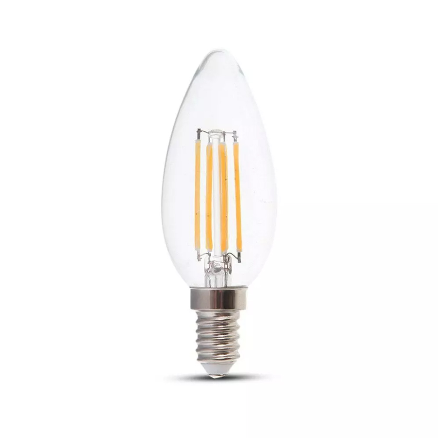 Ampoule Led Filament bougie E14 4W Lumière jaune