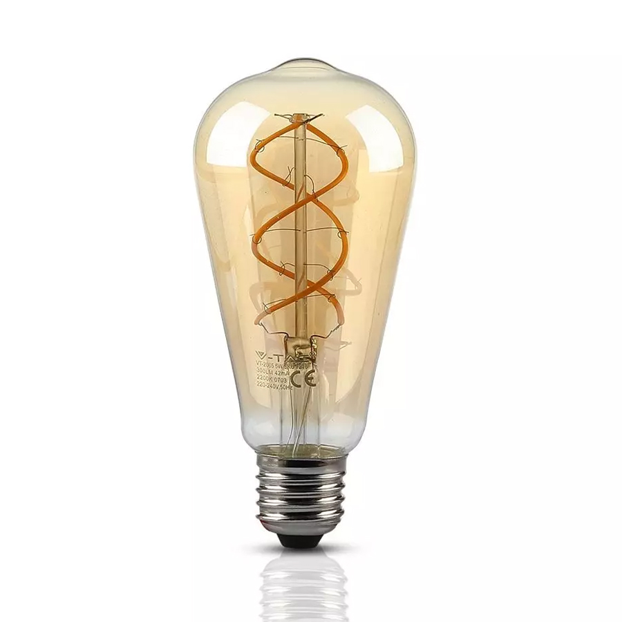Ampoule LED Filament ST64 E27 5W Lumière Jaune