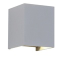 Applique murale LED 6W carré en aluminium gris étanche , Lumière Jaune