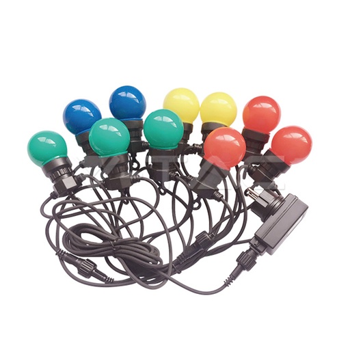 Guirlande d'éclairage 5m avec 10 lampes étanche IP44 Lumière changeante RVB