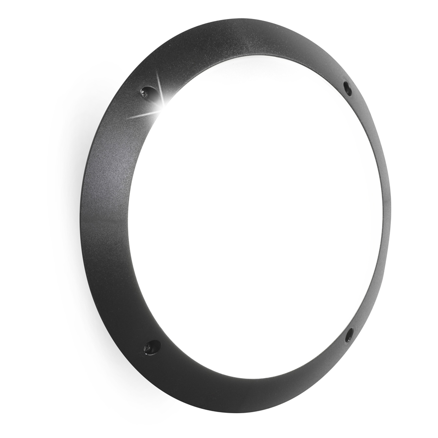 Hublot rond en résine lucia noir étanche