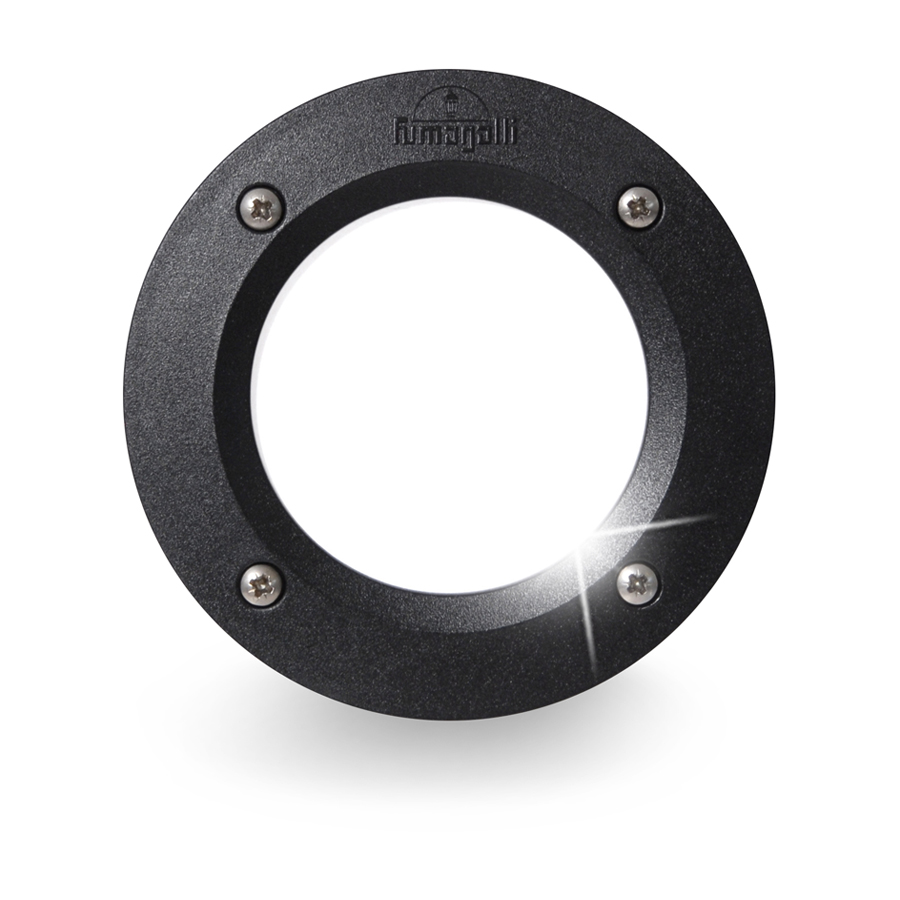 Applique encastrée ronde Leti 100 en résine antichoc noir étanche IP66