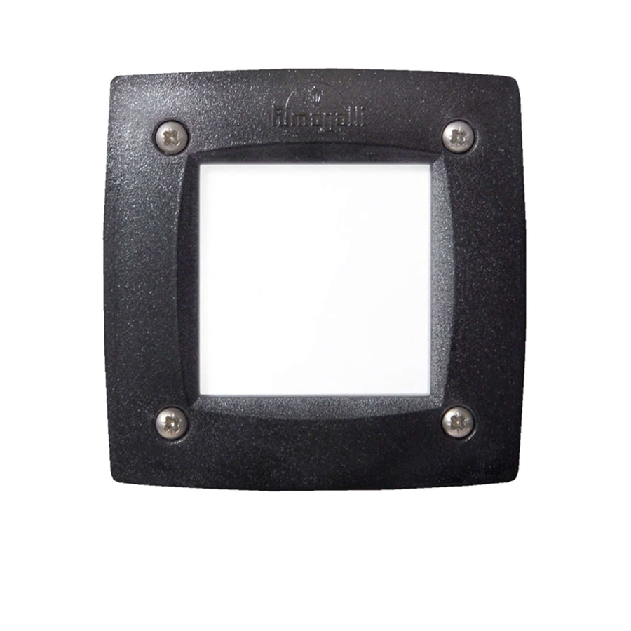 Applique encastrée carrée Leti 100 en résine antichoc noir étanche IP66