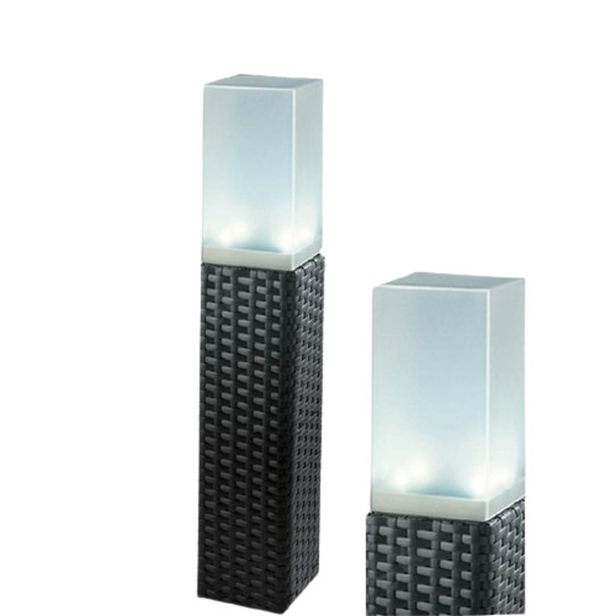 Borne de jardin Marca en plastique blanc, marron étanche