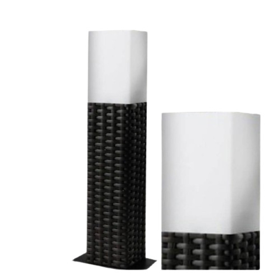 Borne de jardin Marca H50 en plastique blanc, marron étanche