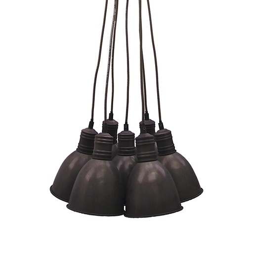 TIMOLA - Lustre 7 lampes en métal acier noir