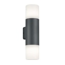 Applique extérieure Hoosic 2 lampes en fonte aluminium anthracite étanche IP44