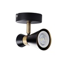 MILENO - Applique / Plafonnier 1 lampe en acier noir et doré Ø8.5