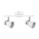 ENALI - Spot / Plafonnier 2 lampes en acier blanc L27,5