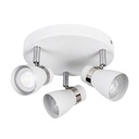 Plafonnier Enali 3 lampes en acier blanc