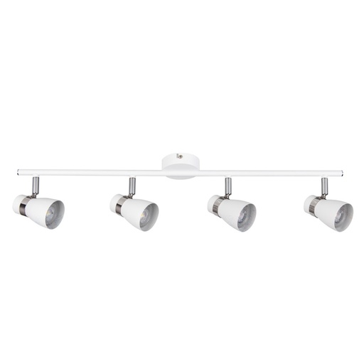 Plafonnier Enali 4 lampes en acier blanc