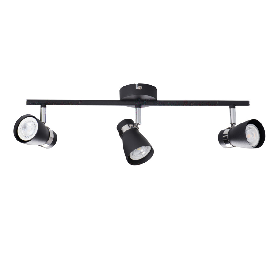 Plafonnier Enali 3 lampes en acier noir
