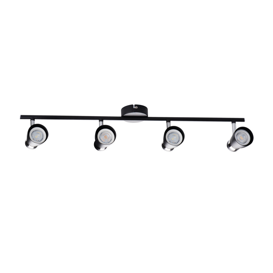 Plafonnier Enali 4 lampes en acier noir