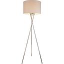 Lampadaire Gustav en métal nickel mat et textile blanc