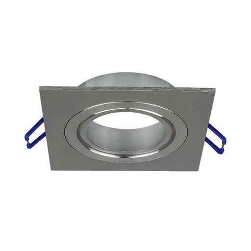 Spot encastré GU10 carré brosse en aluminium 9.1x9.1