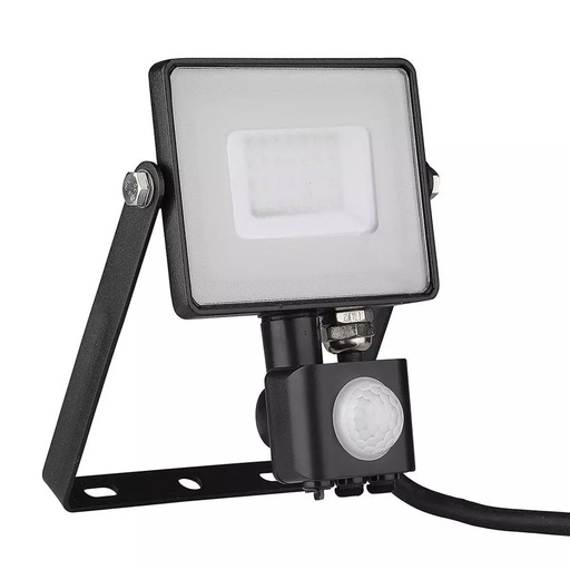 Projecteur LED 30W SMD noir avec capteur Lumière Blanche Froide étanche IP65