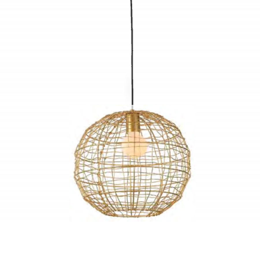 Suspension Sambo en métal doré antique Ø46