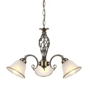 Lustre 3 lampes odin en métal vieux laiton et verre satiné