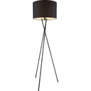 Lampadaire Gustav en métal noir et textile noir