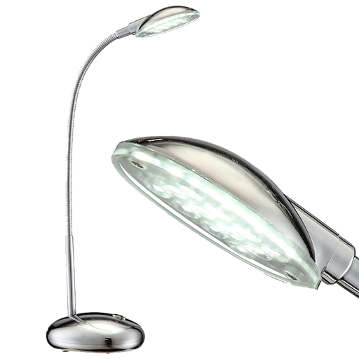 LED table lampe en métal, aluminium, chrome