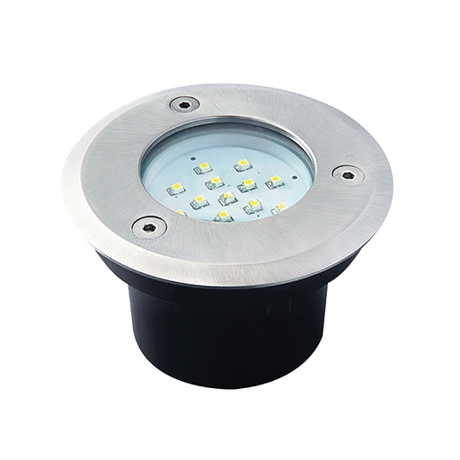 Encastré sol Gordo led 14 GU10 rond en acier inoxydable étanche IP66 Ø10