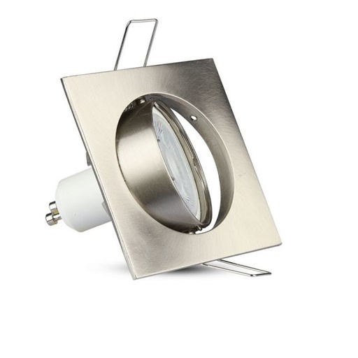Spot encastré GU10 carrée nickel satiné 