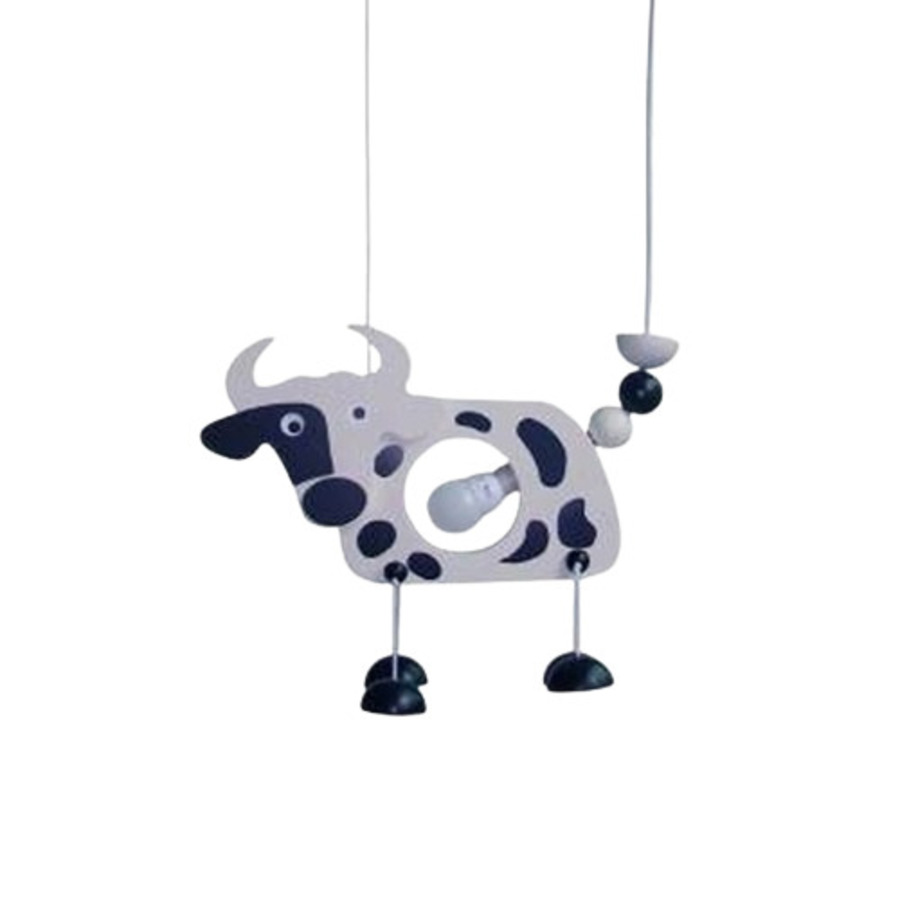 Suspension meuhh bois blanc et noir