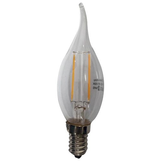 Ampoule LED Filament flamme E14 2W Lumière Jaune
