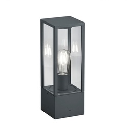 [EVXL202] GARONNE - Borne de jardin en fonte d'aluminium anthracite, verre transparent étanche IP44