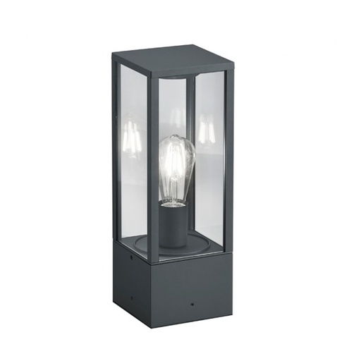 [EVXL202] Borne de jardin Garonne en fonte d'aluminium anthracite, verre transparent étanche