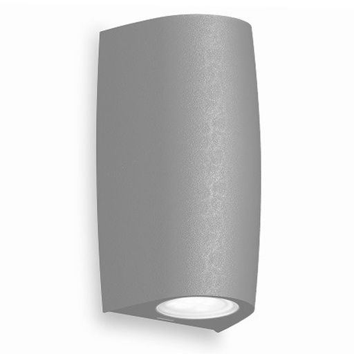 [FUM2A4000000LXU2K] Applique Haut et Bas Marta-90 GU10 en résine gris et verre opale étanche