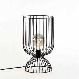 [LLV1870312] LAZAR - Lampe à poser en métal noir mat Ø28 x 50 cm