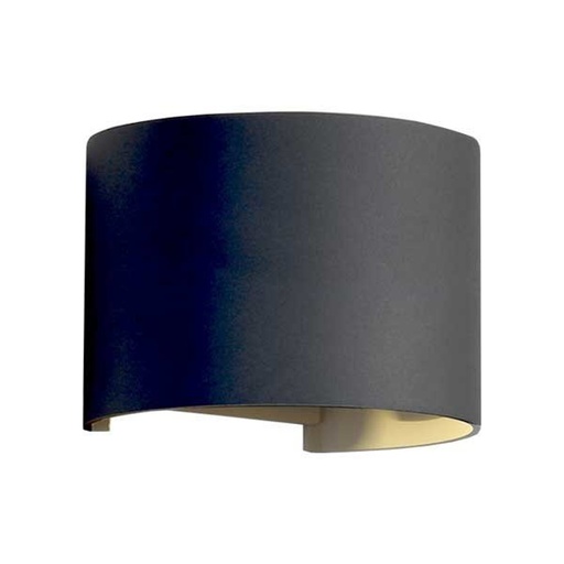 [OPT7464CV] Applique murale LED 6W rond en aluminium noir étanche Lumière Jaune