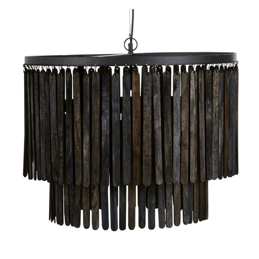 [MM226339] Suspension Orana en métal noir et bois de manguier