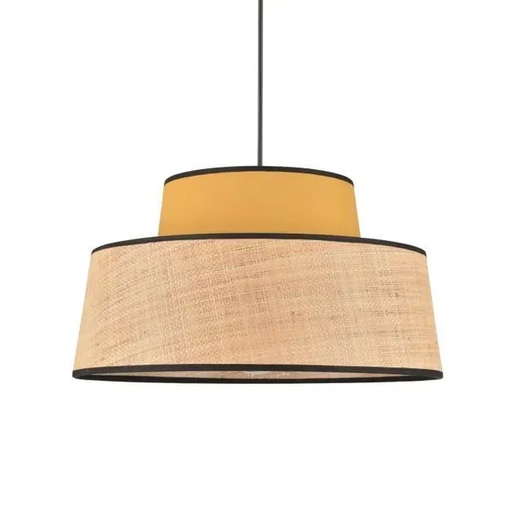 [COR654386] Suspension Mallorca en coton et raphia moutarde