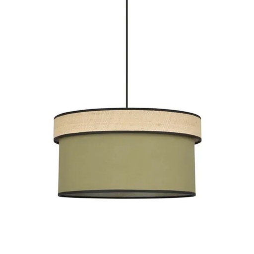 [COR654472] AMMAN - Suspension cylindre en coton et raphia kaki