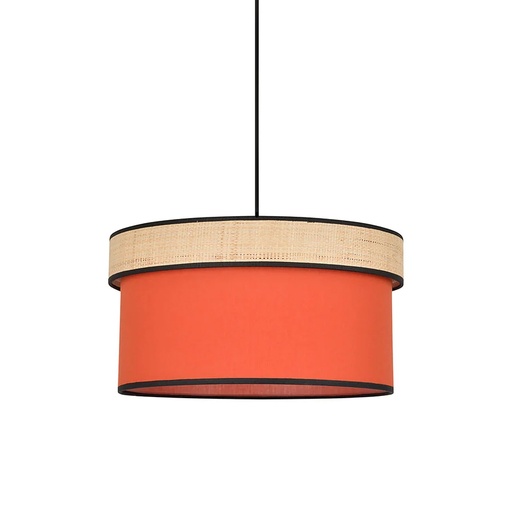 [COR654471] Suspension Amman cylindre en coton et raphia tomette